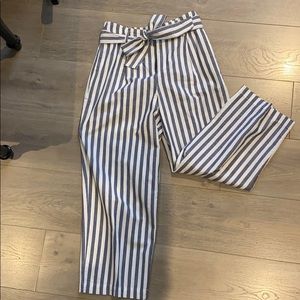 Zara Blue and White Striped Pants. Size Small